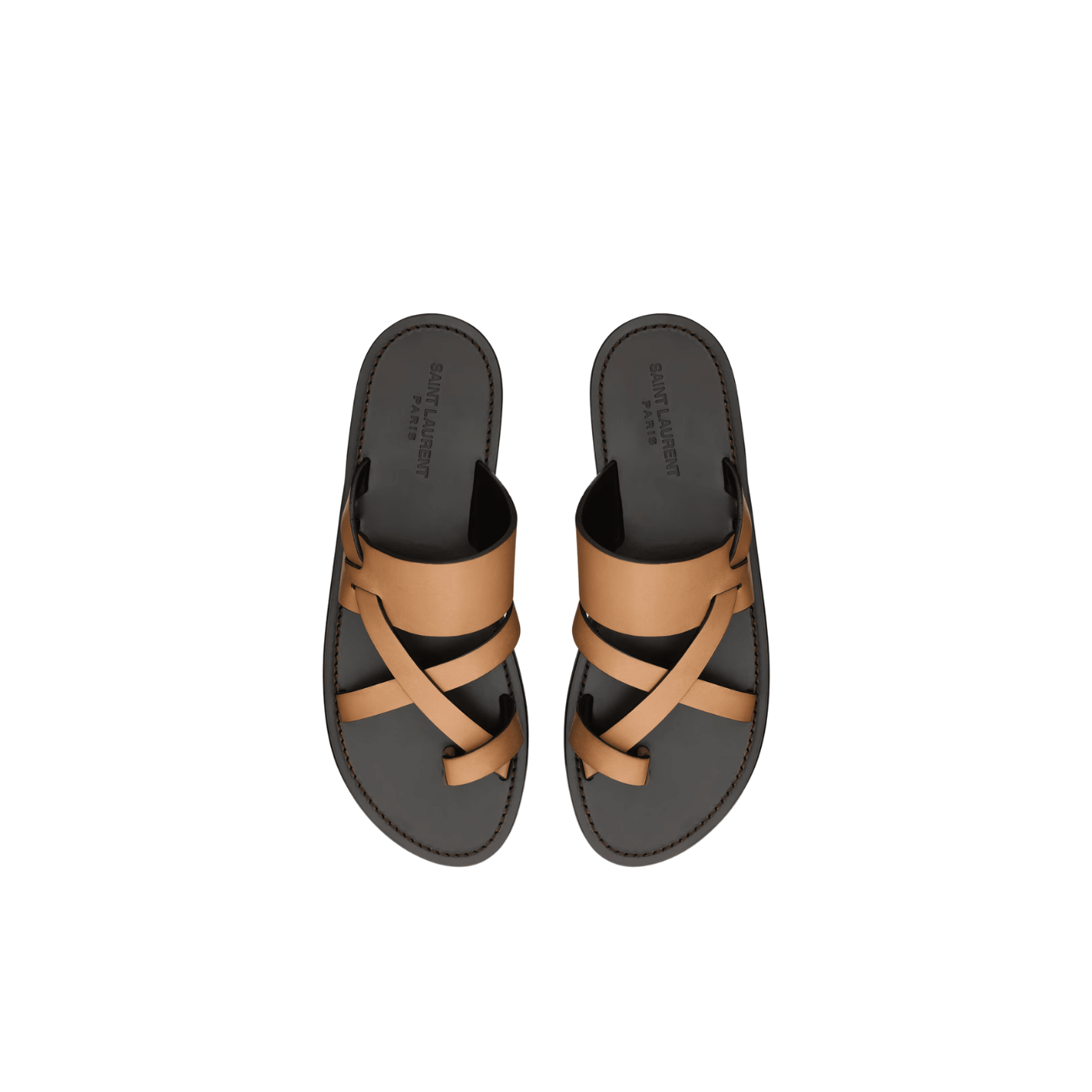 Saint Laurent Culver Smooth Leather Men's Slide