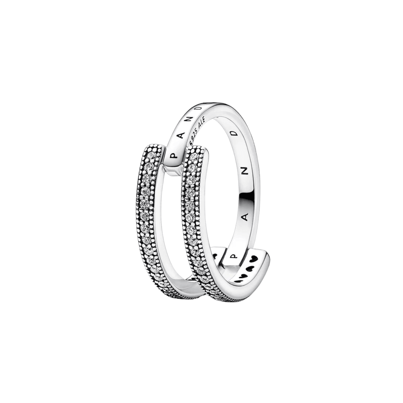 Pandora Signature Logo & Pavé Double Band Ring
