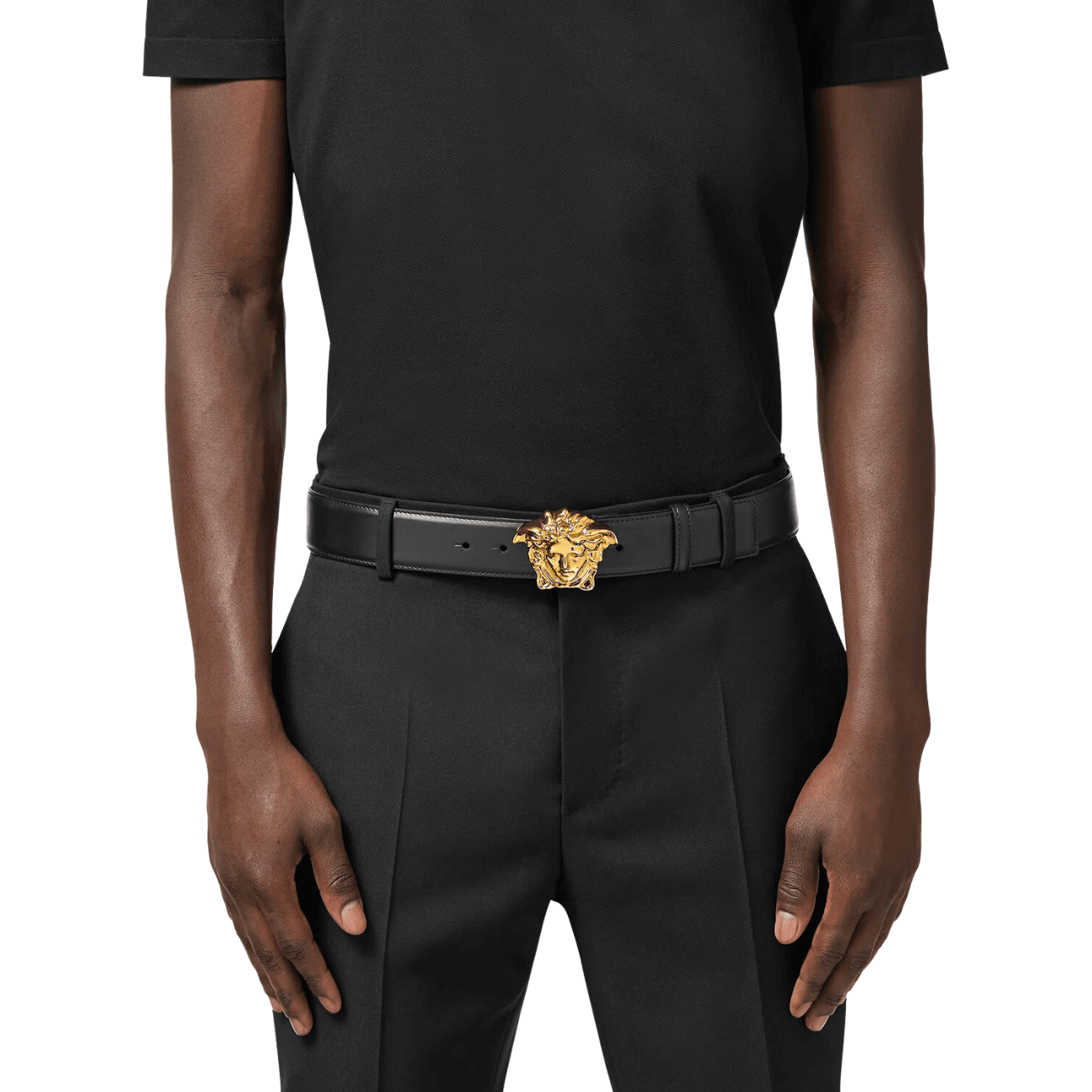 Versace La Medusa 4 cm Leather Men's Belt