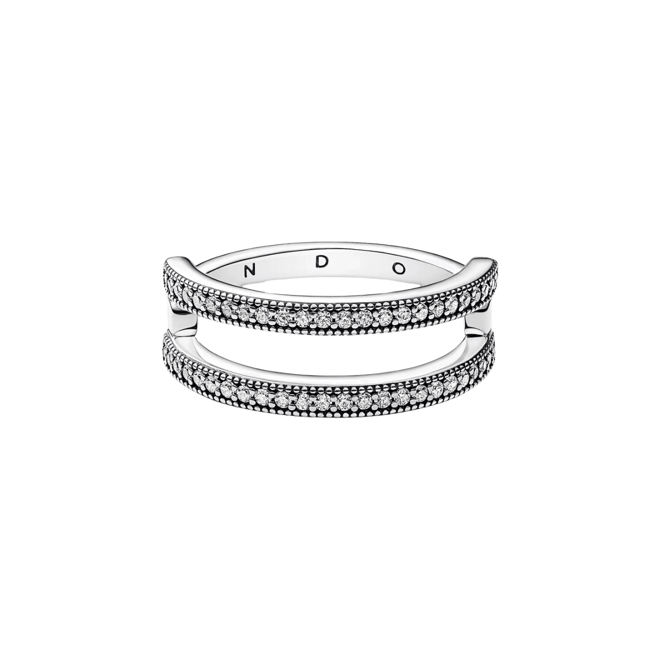 Pandora Signature Logo & Pavé Double Band Ring