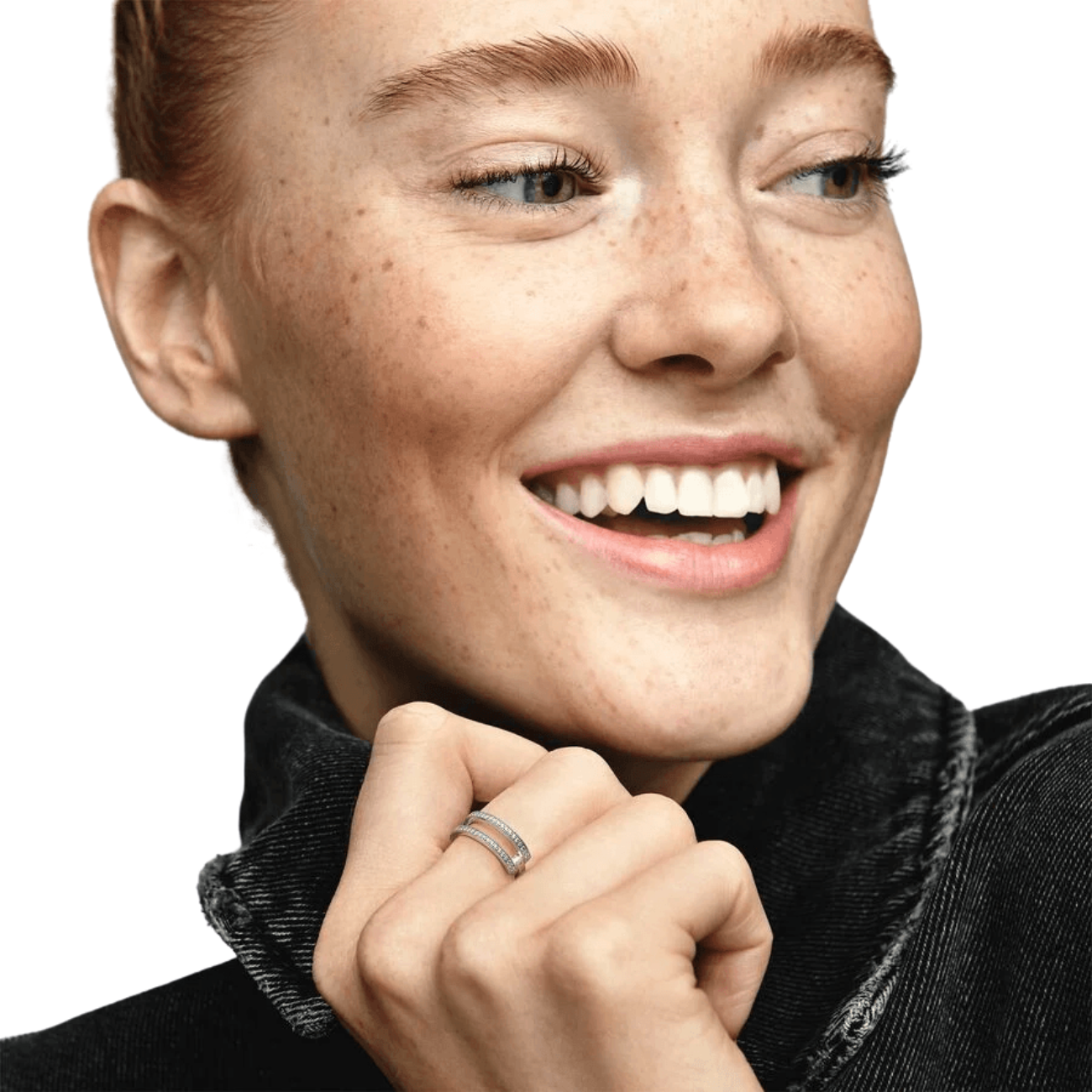 Pandora Signature Logo & Pavé Double Band Ring