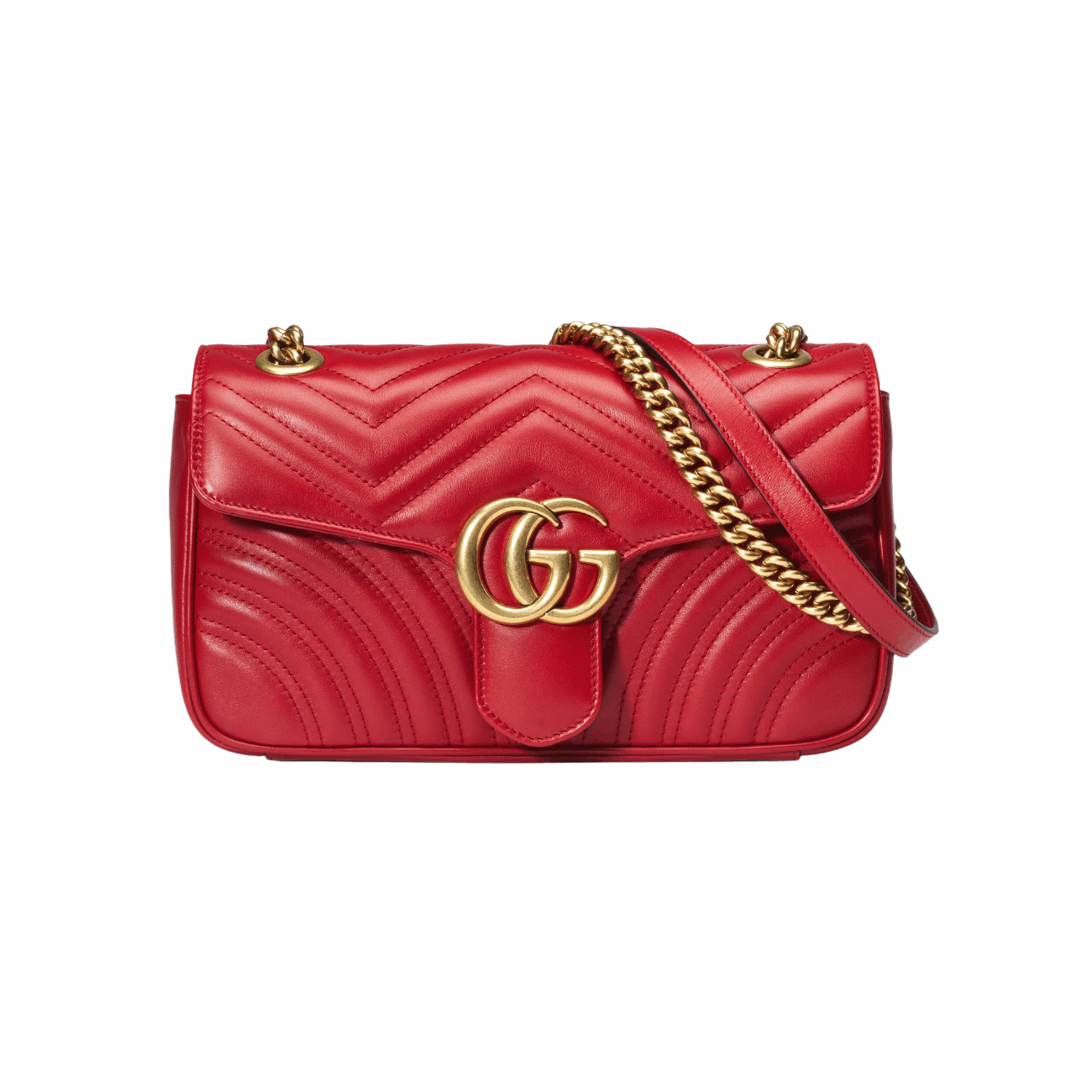 Gucci ‎443497 DTDID 6433 GG Marmont Small Shoulder Bag, Red