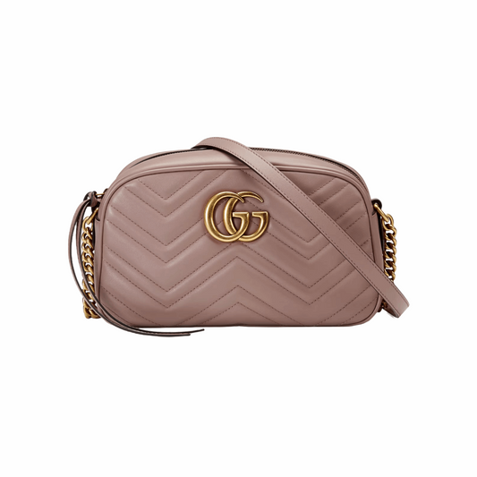 Gucci 447632 DTD1D 5729 GG Marmont Small Shoulder Bag, Dusty Pink