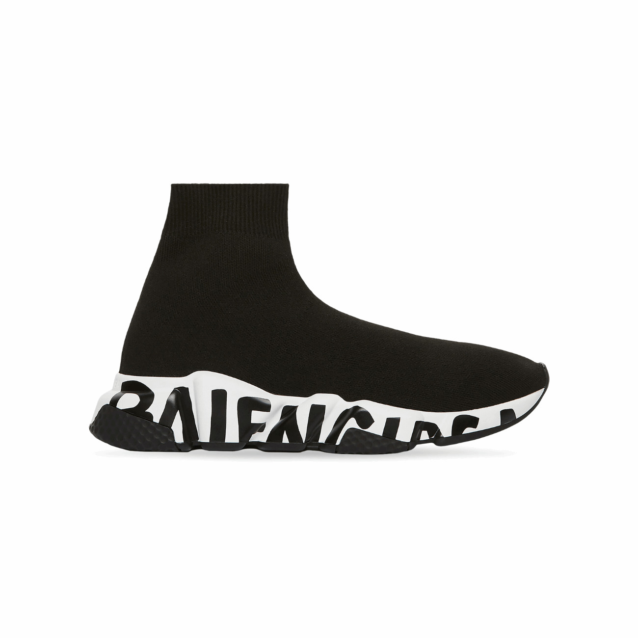 Balenciaga 605942W2DB71015 Speed Recycled Knit Graffiti Women's Sneaker, Black
