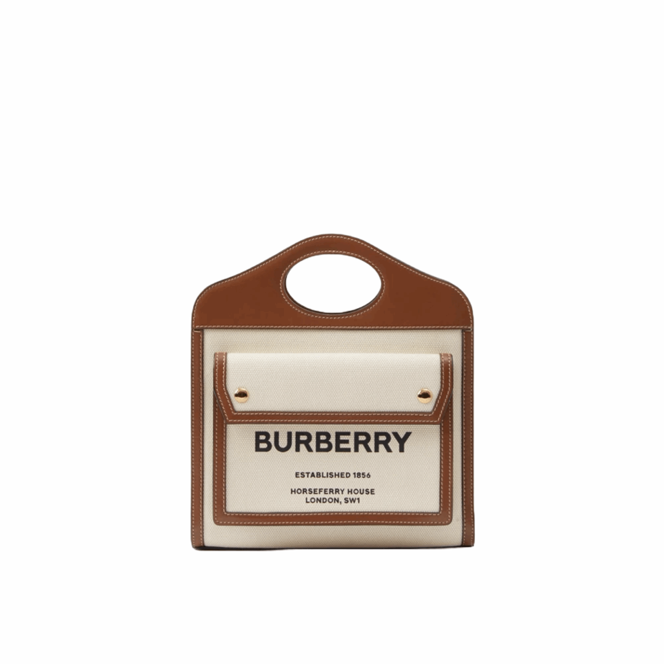 Burberry 80317461 Mini Pocket Bag, Natural/Malt Brown