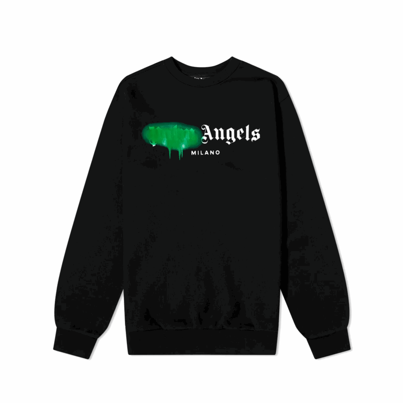 Palm Angels PMBA001S206360531040 Milano Sprayed Logo Men's Sweatshirt, Black