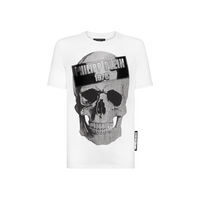 Philipp Plein Platinum Cut Round Neck Skull Men's T-Shirt