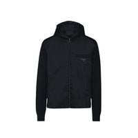 Prada Wool and Re-Nylon Gabardine Men's Zipper Hoodie