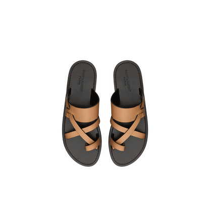 Saint Laurent Culver Smooth Leather Men's Slide