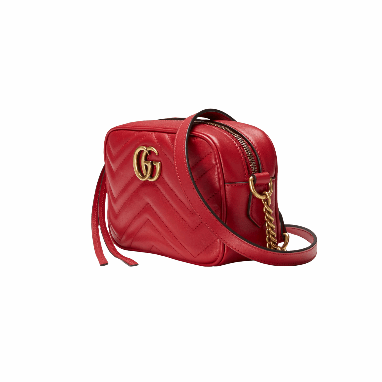 Gucci 448065 DTD1T 6433 GG Marmont Mini Shoulder Bag, Red