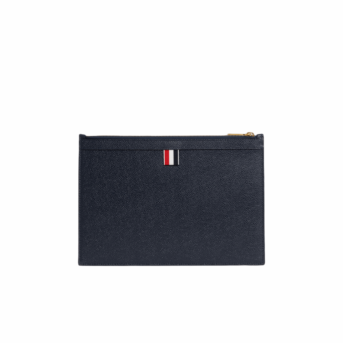Thom Browne MAC114A00198415 Pebble Grain Leather 4-Bar Small Document Holder, Navy Blue