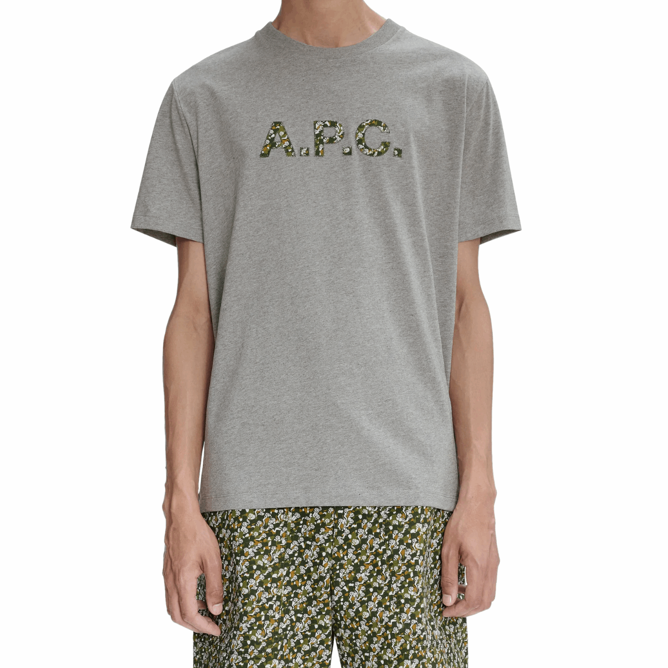 APC COFDW-H26233PLB Camouflage Men's T-Shirt, Heather Grey