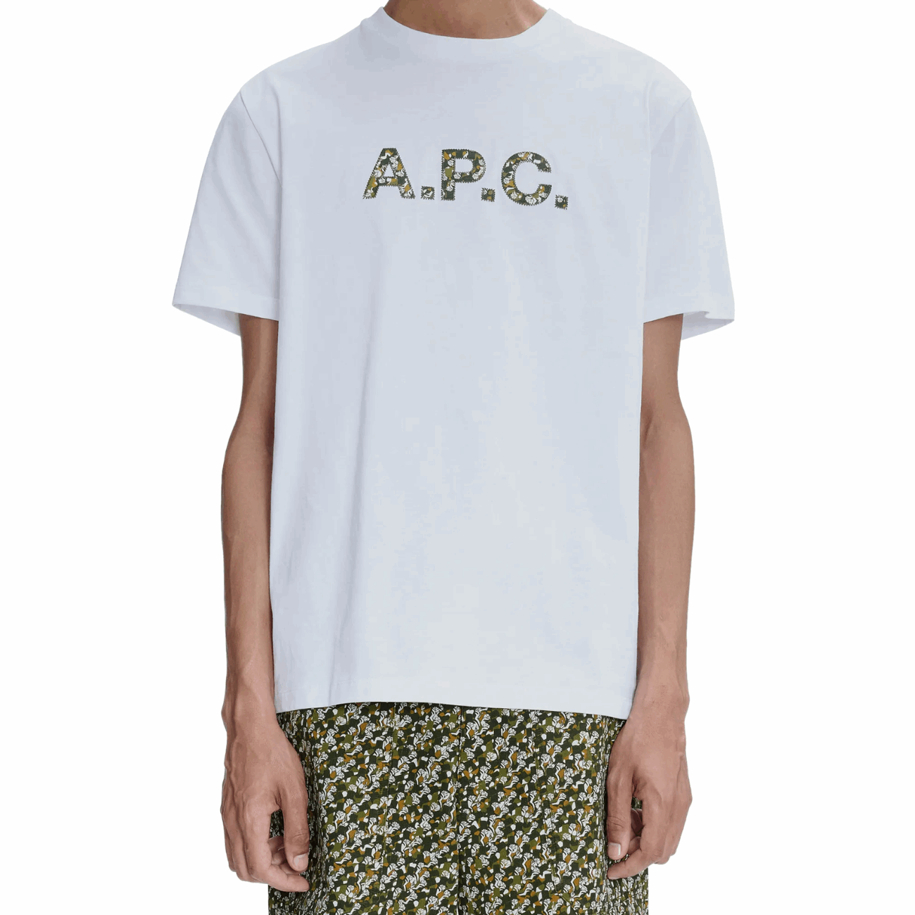 APC COFDW-H26233AAB Camouflage Men's T-Shirt, White