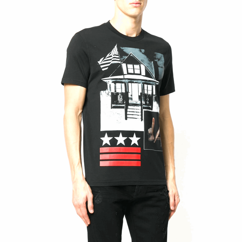 Givenchy BM703Q3Y0Q-001 Cuban Fit LA Men's T-Shirt, Black - STYLIAN