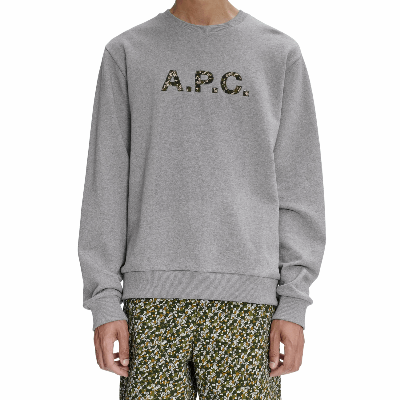 APC COFDX-H27801PLB Camouflage Men's Sweatshirt, Heather Grey