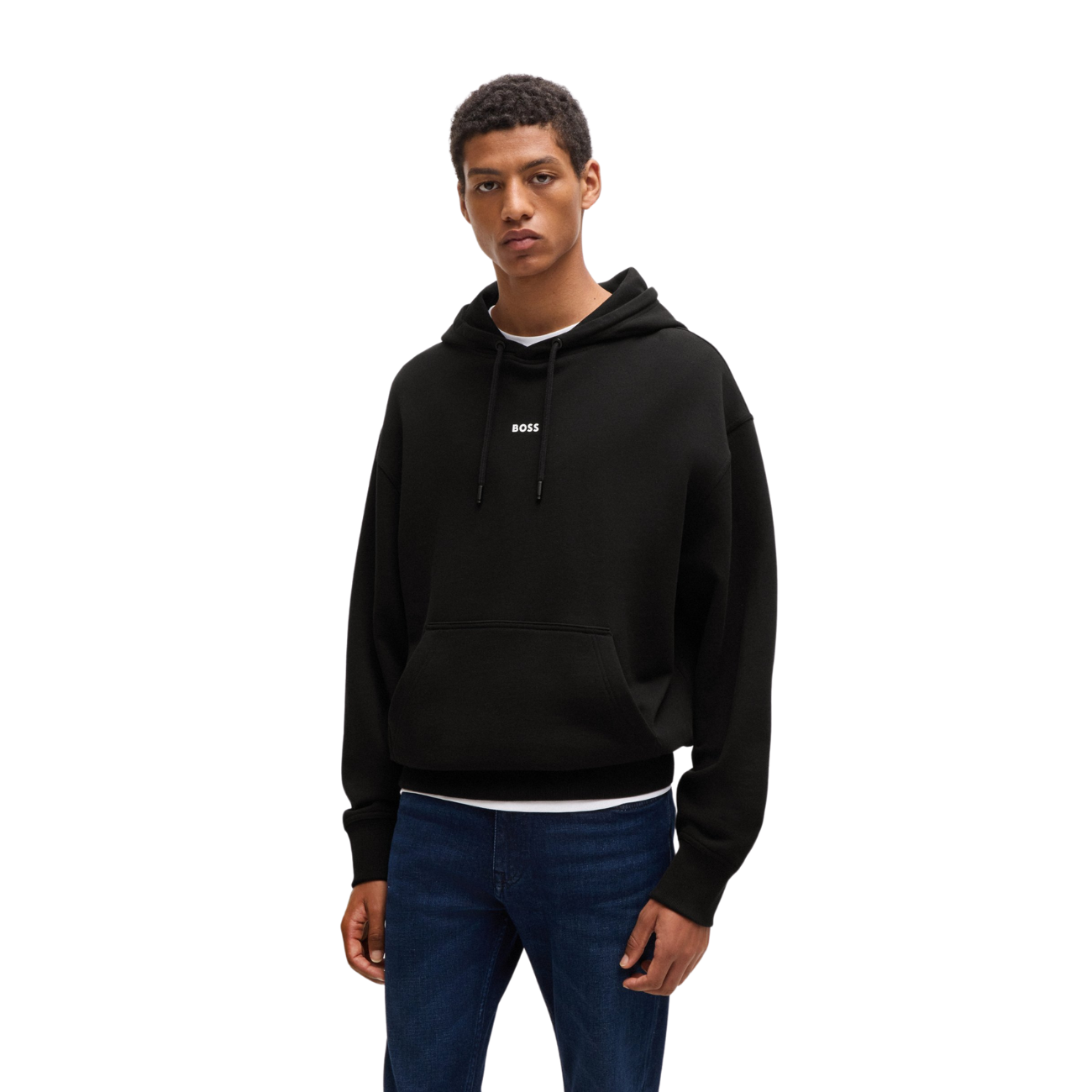 Boss Contrast Logo Cotton Terry Men's Hoodie
