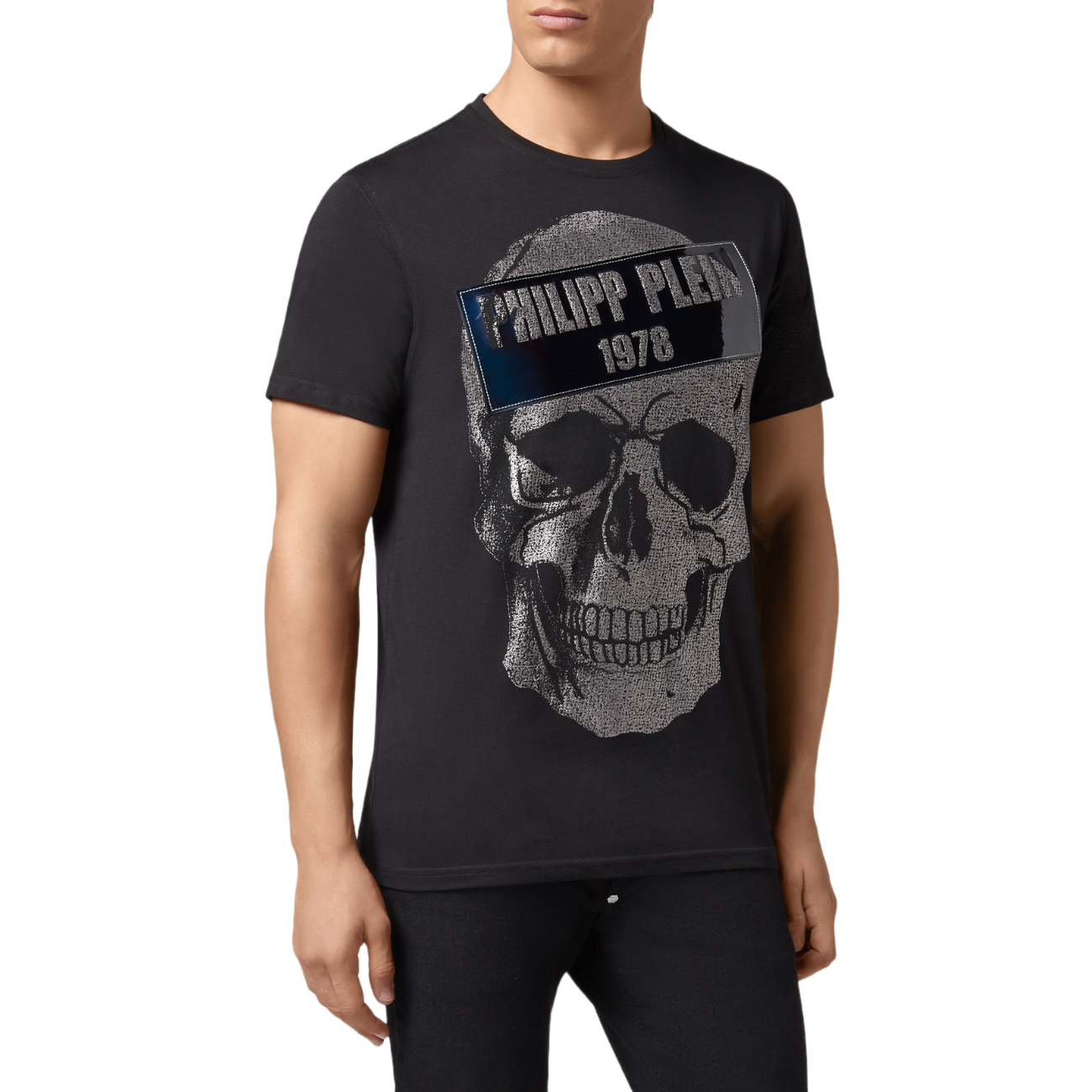 Philipp Plein Platinum Cut Round Neck Skull Men's T-Shirt