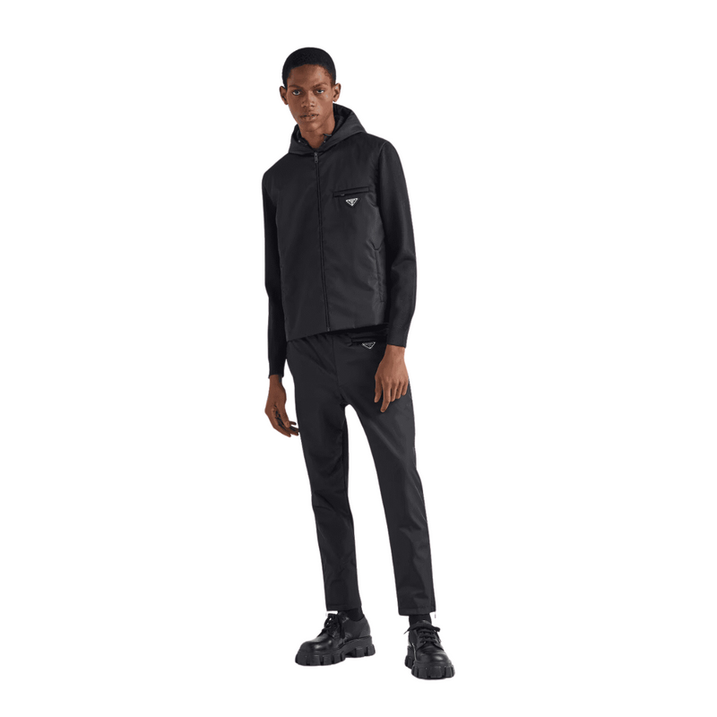 Prada Wool and Re-Nylon Gabardine Men's Zipper Hoodie