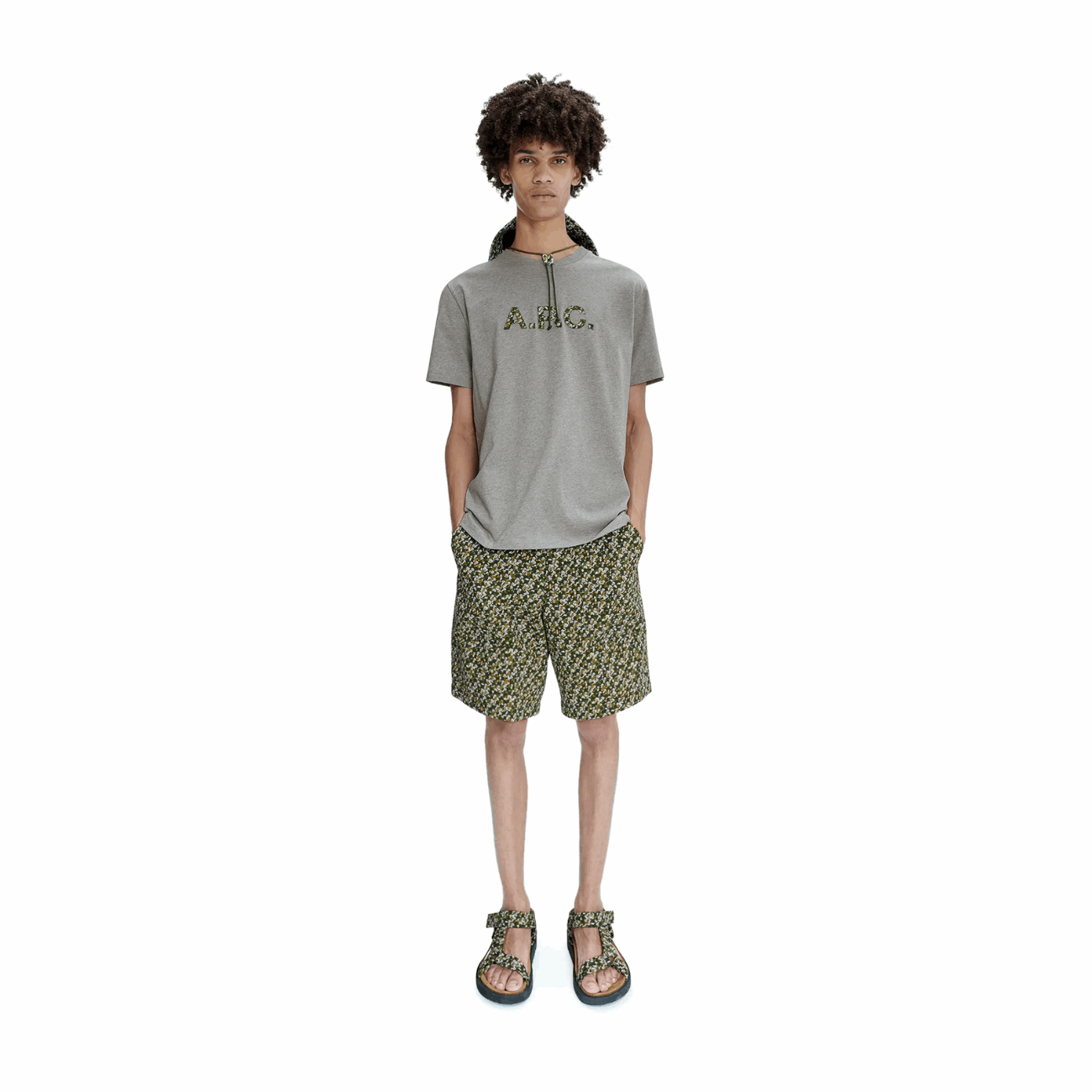 APC COFDW-H26233PLB Camouflage Men's T-Shirt, Heather Grey