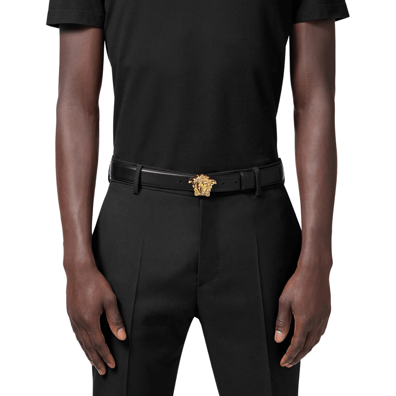 Versace La Medusa 3 cm Leather Men's Belt
