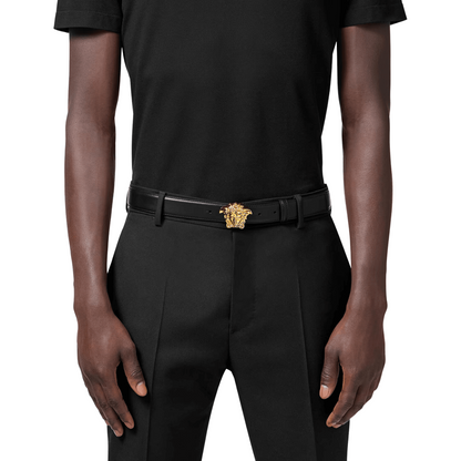 Versace La Medusa 3 cm Leather Men's Belt