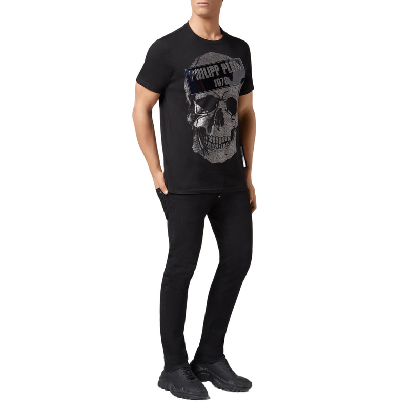 Philipp Plein Platinum Cut Round Neck Skull Men's T-Shirt