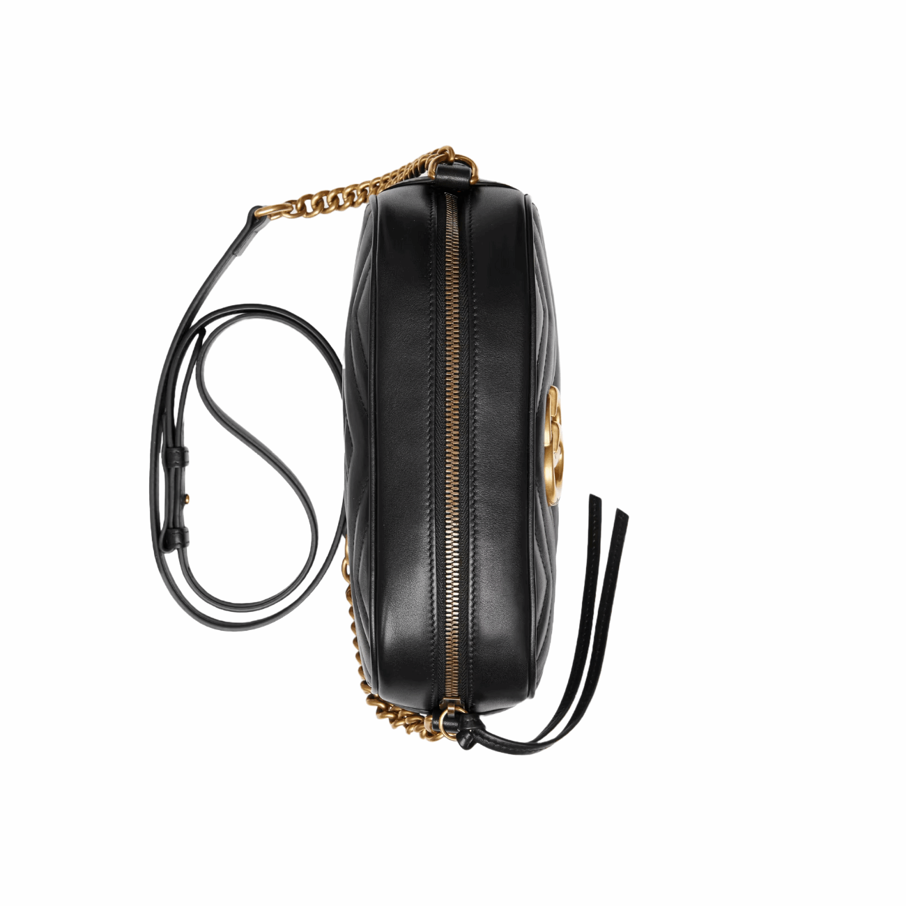 Gucci 447632 DTD1D 1000 GG Marmont Small Shoulder Bag, Black