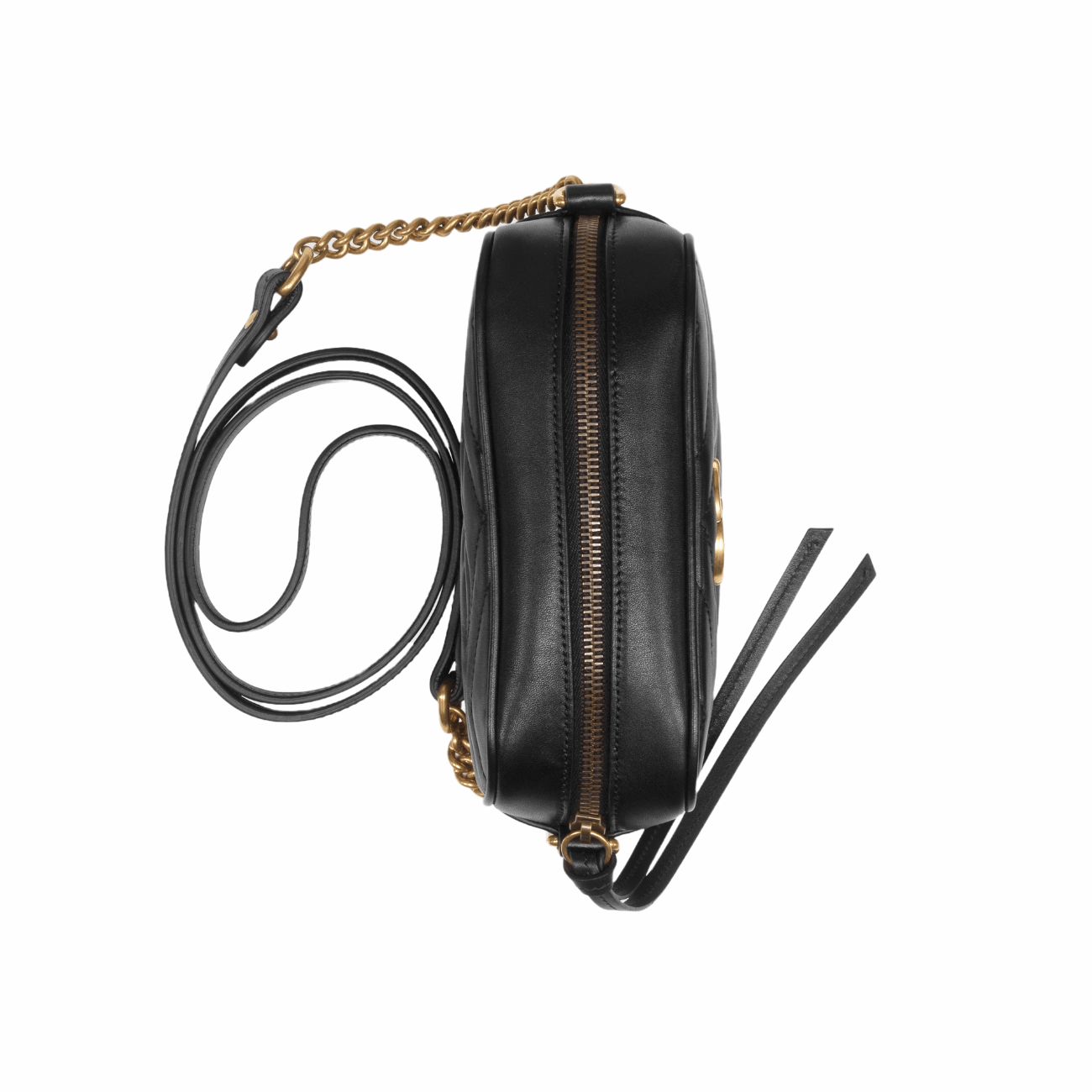 Gucci 448065 DTD1T 1000 GG Marmont Mini Shoulder Bag, Black
