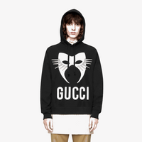 STYLIAN - Gucci 569828XJBTR1299 Manifesto Oversize Hoodie, Black