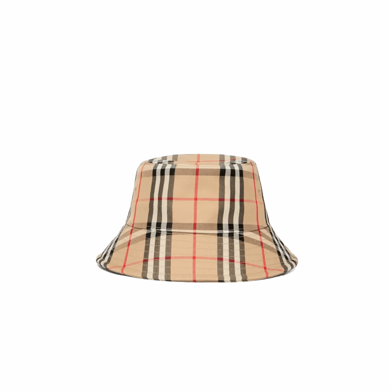 Burberry 80269271 Vintage Check Technical Cotton Unisex Bucket Hat, Archive Beige