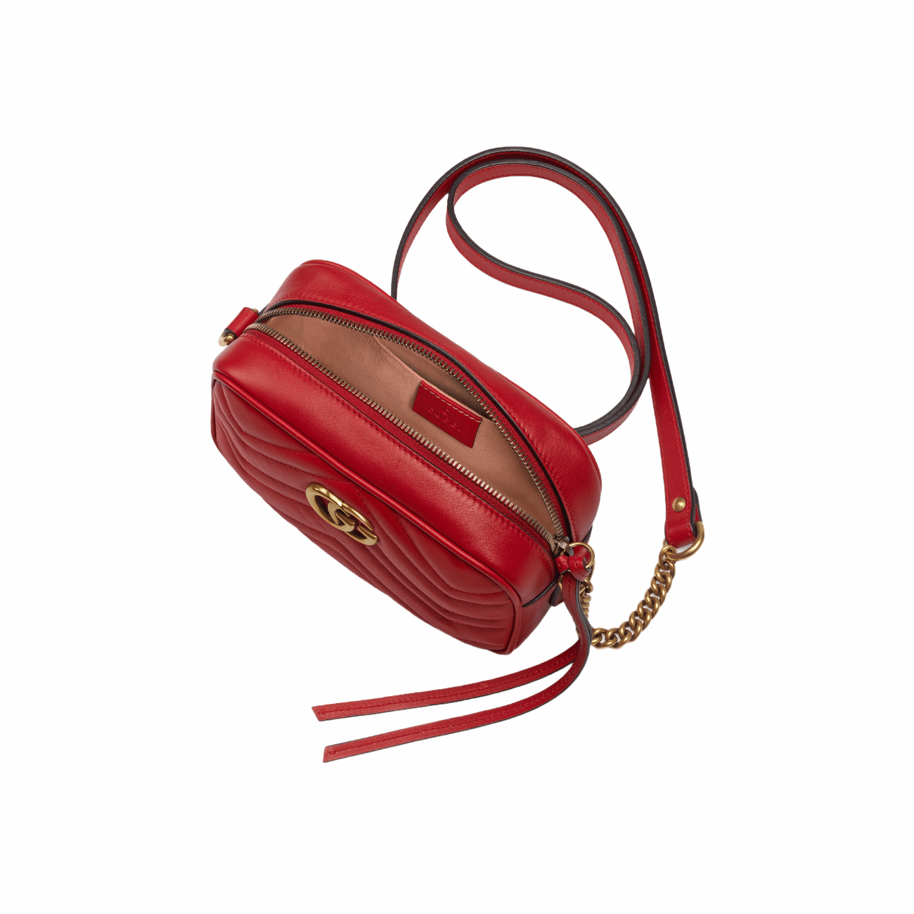 Gucci 448065 DTD1T 6433 GG Marmont Mini Shoulder Bag, Red