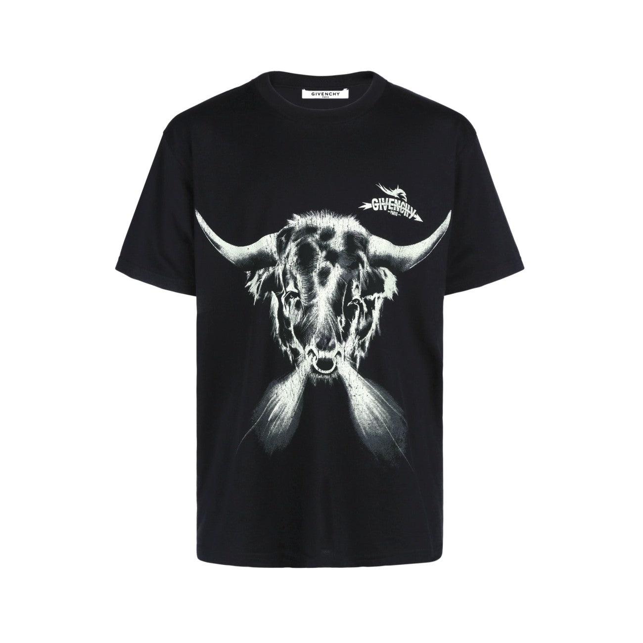 Givenchy BM70K73002-001 Taurus Printed Oversized Men's T-Shirt, Black - STYLIAN