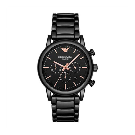 STYLIAN - Emporio Armani AR1509 Ceramic Chronograph Men's Watch, Black