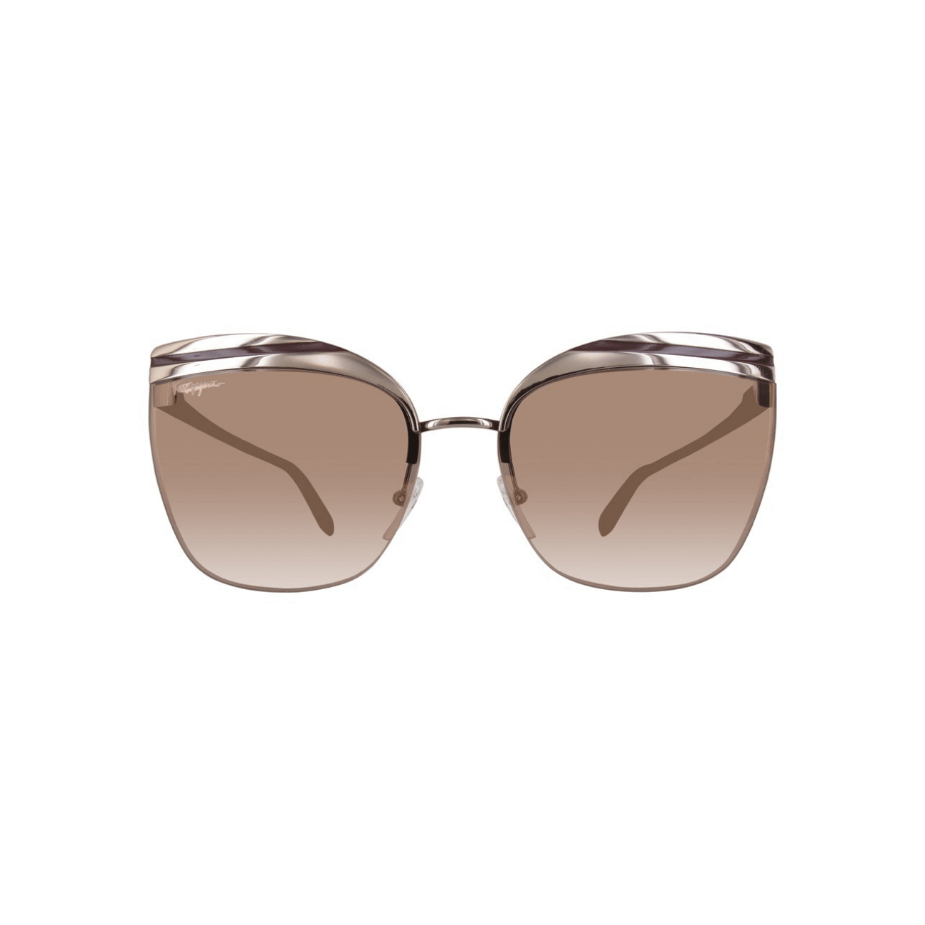 STYLIAN - Ferragamo SF166S-716-60 Oversize Women's Sunglasses, Shiny Rose Gold