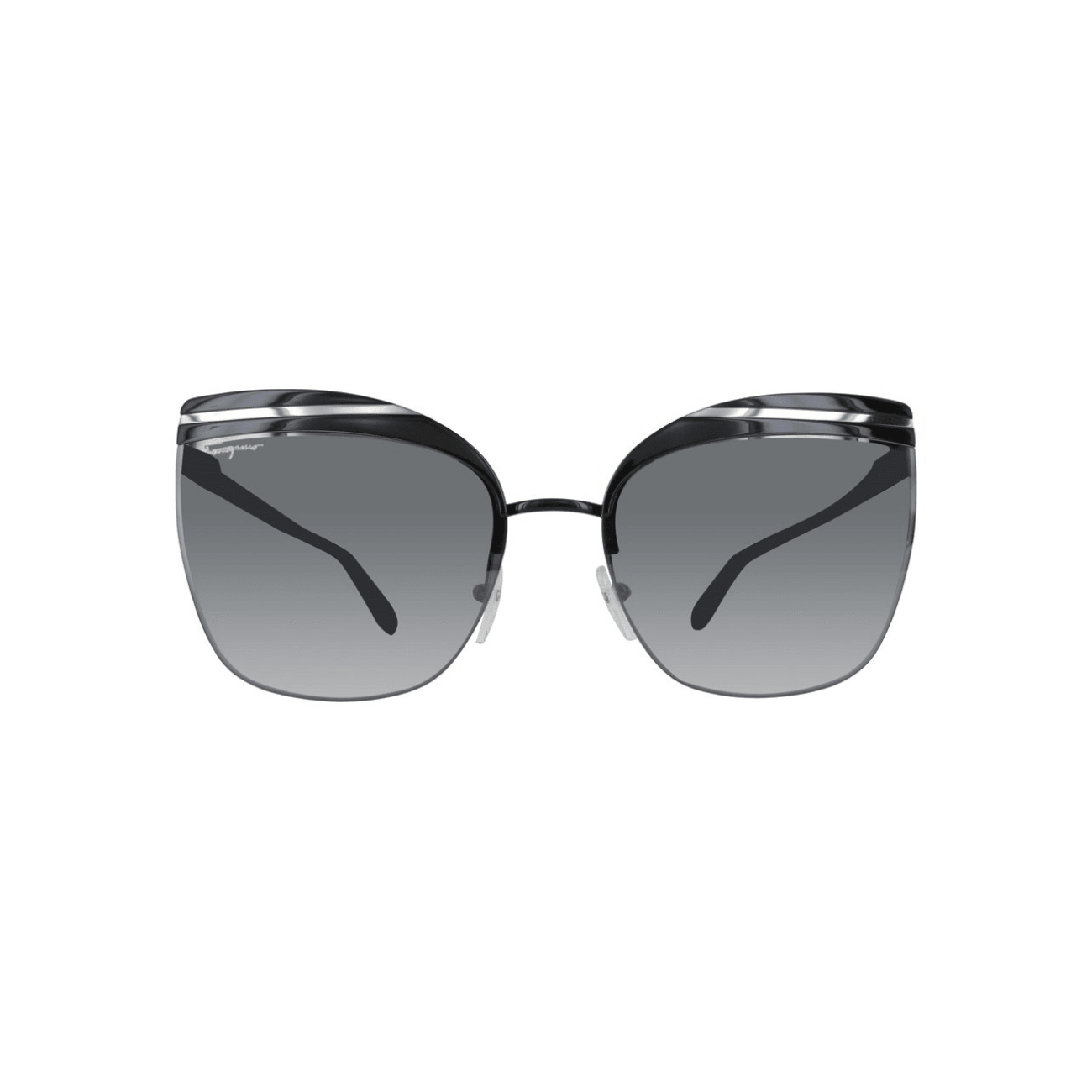 STYLIAN - Ferragamo SF166S-001-60 Oversize Women's Sunglasses, Shiny Black