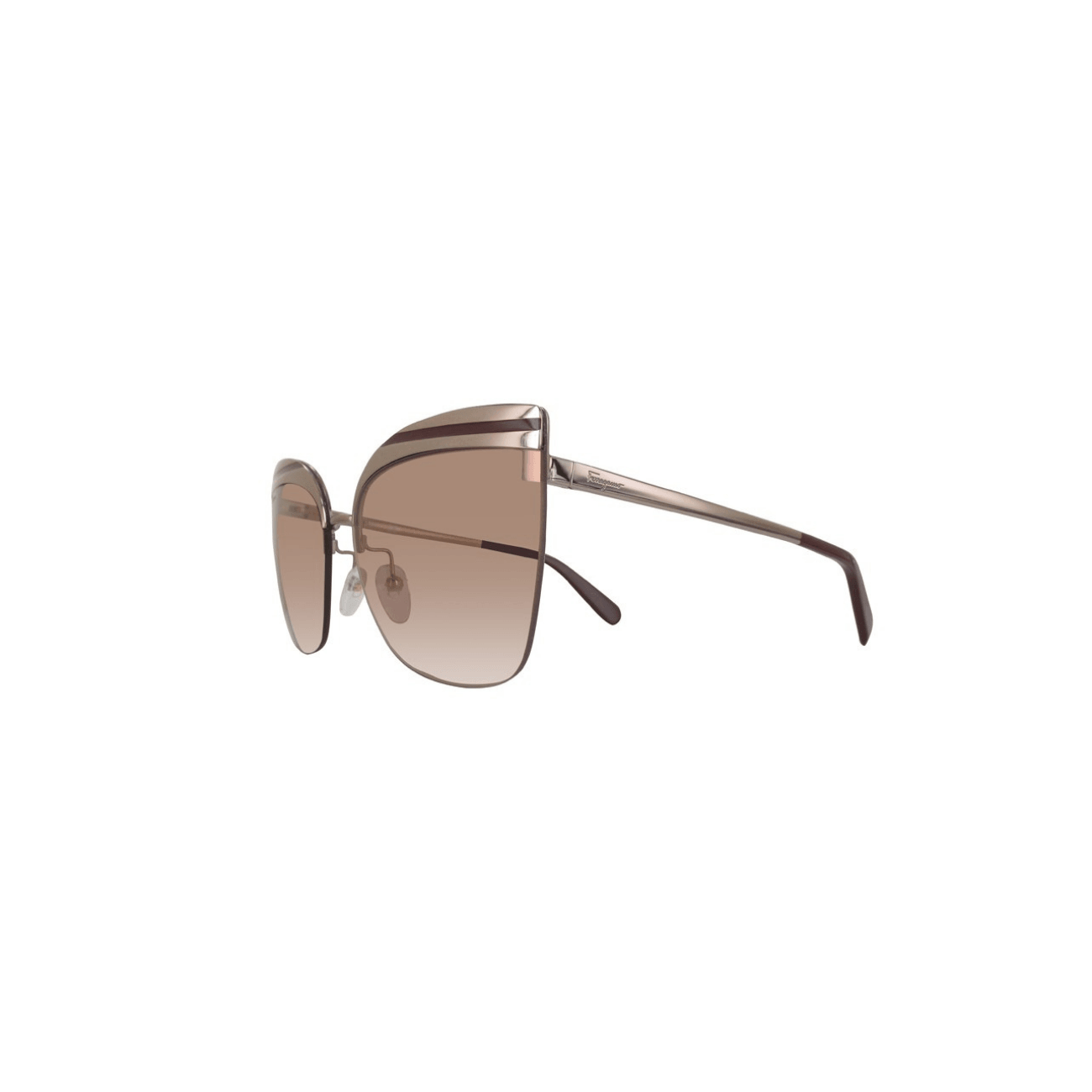 STYLIAN - Ferragamo SF166S-716-60 Oversize Women's Sunglasses, Shiny Rose Gold