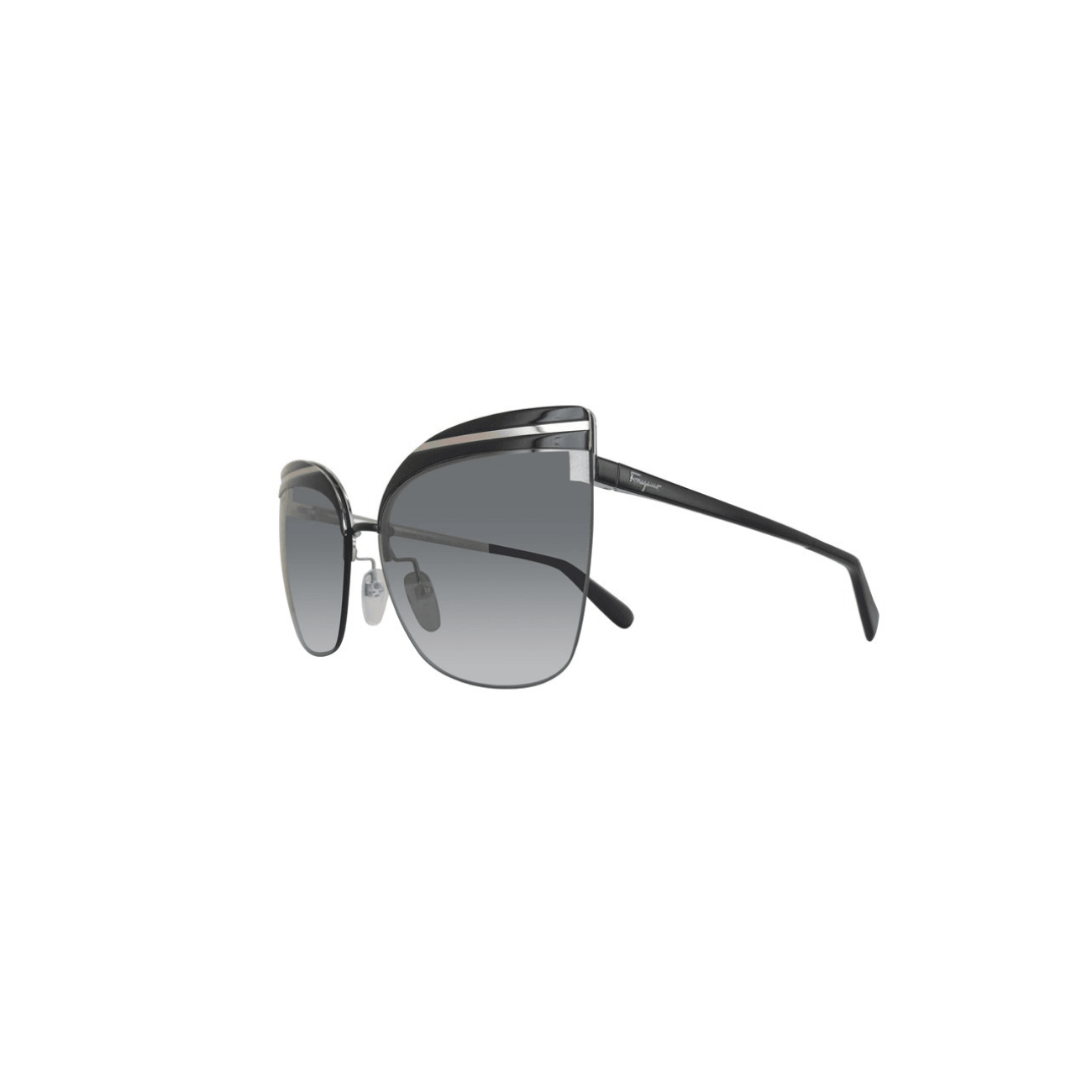 STYLIAN - Ferragamo SF166S-001-60 Oversize Women's Sunglasses, Shiny Black
