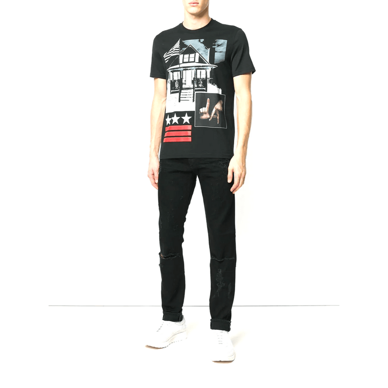 Givenchy BM703Q3Y0Q-001 Cuban Fit LA Men's T-Shirt, Black - STYLIAN